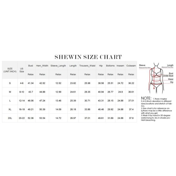 NEW SHEWIN 2 PC Lounge Set - Casual Waffle Knit Short Sleeve Top/Wide Leg Pant - Picture 5 of 5